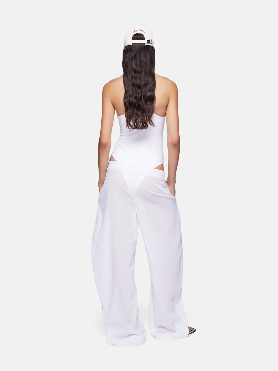 Logo-Embroidered Semi-Sheer Trousers