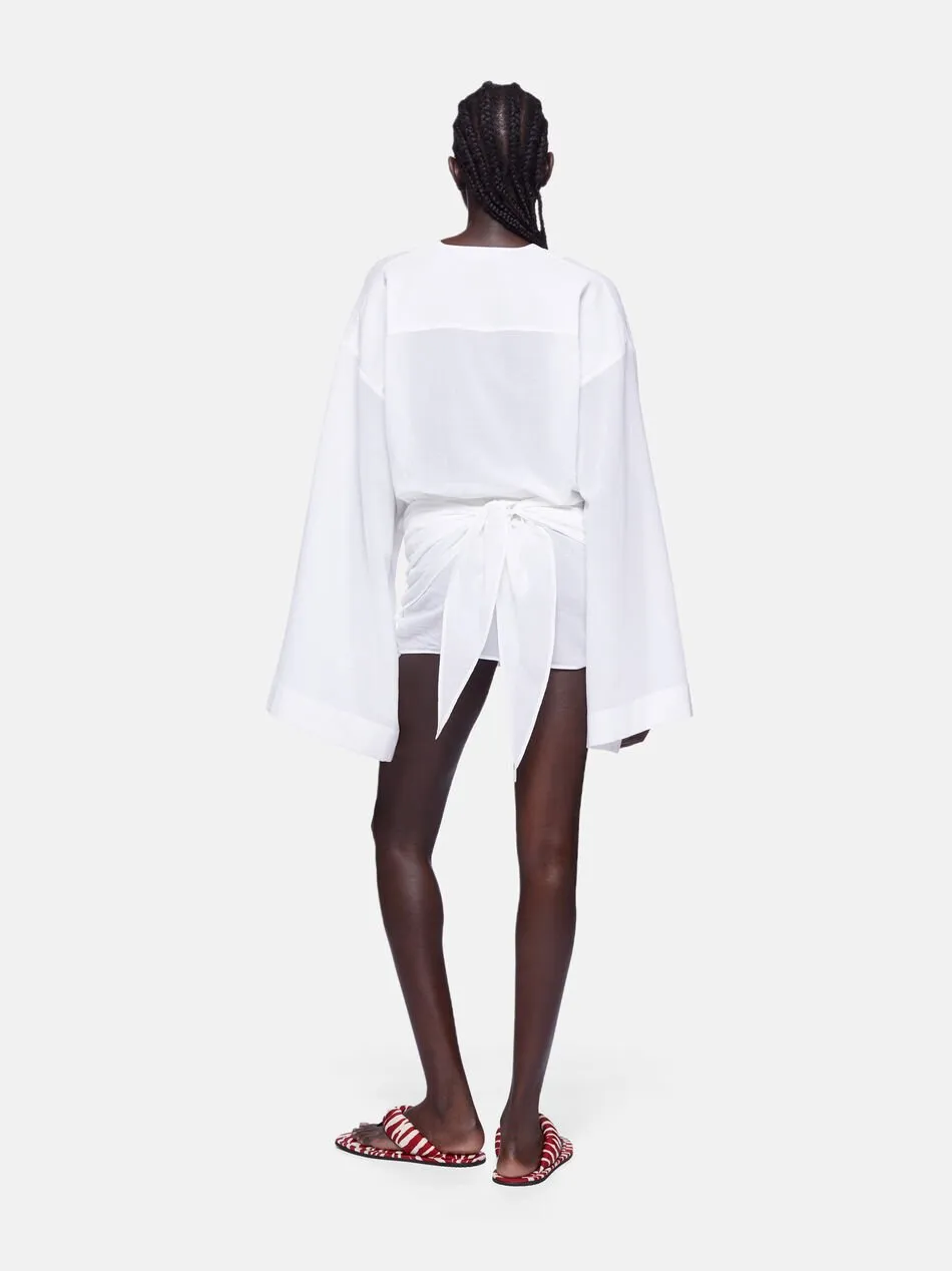 V-Neck Mini Shirt Dress