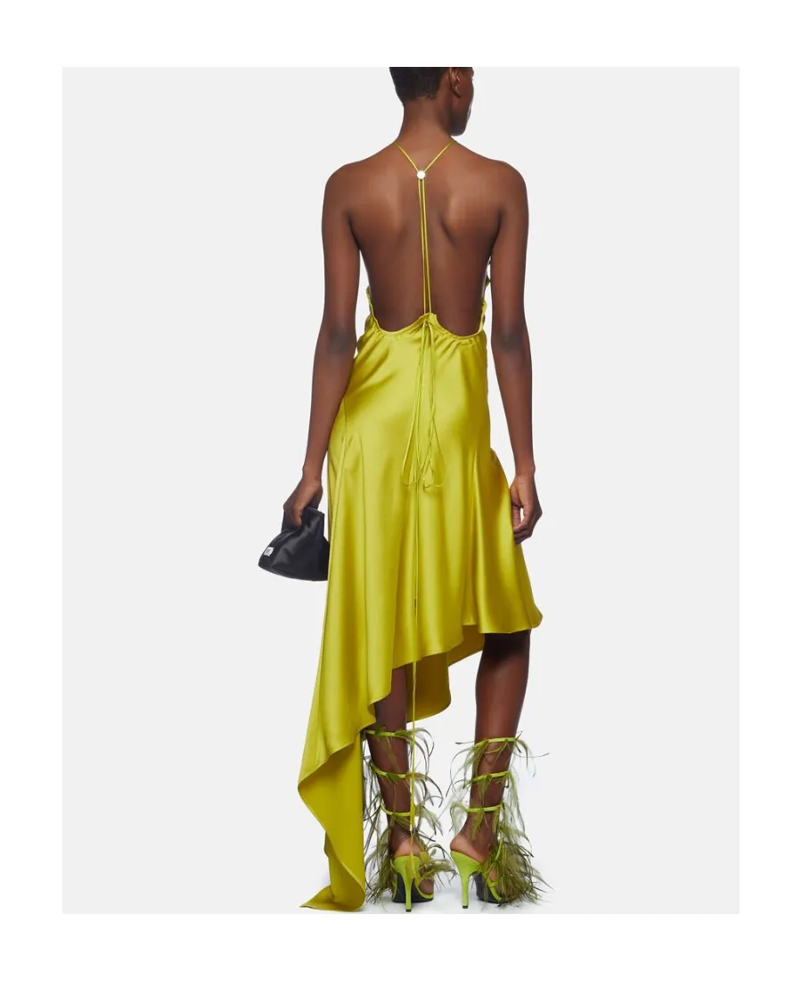 Ruched Open Back Midi Dress