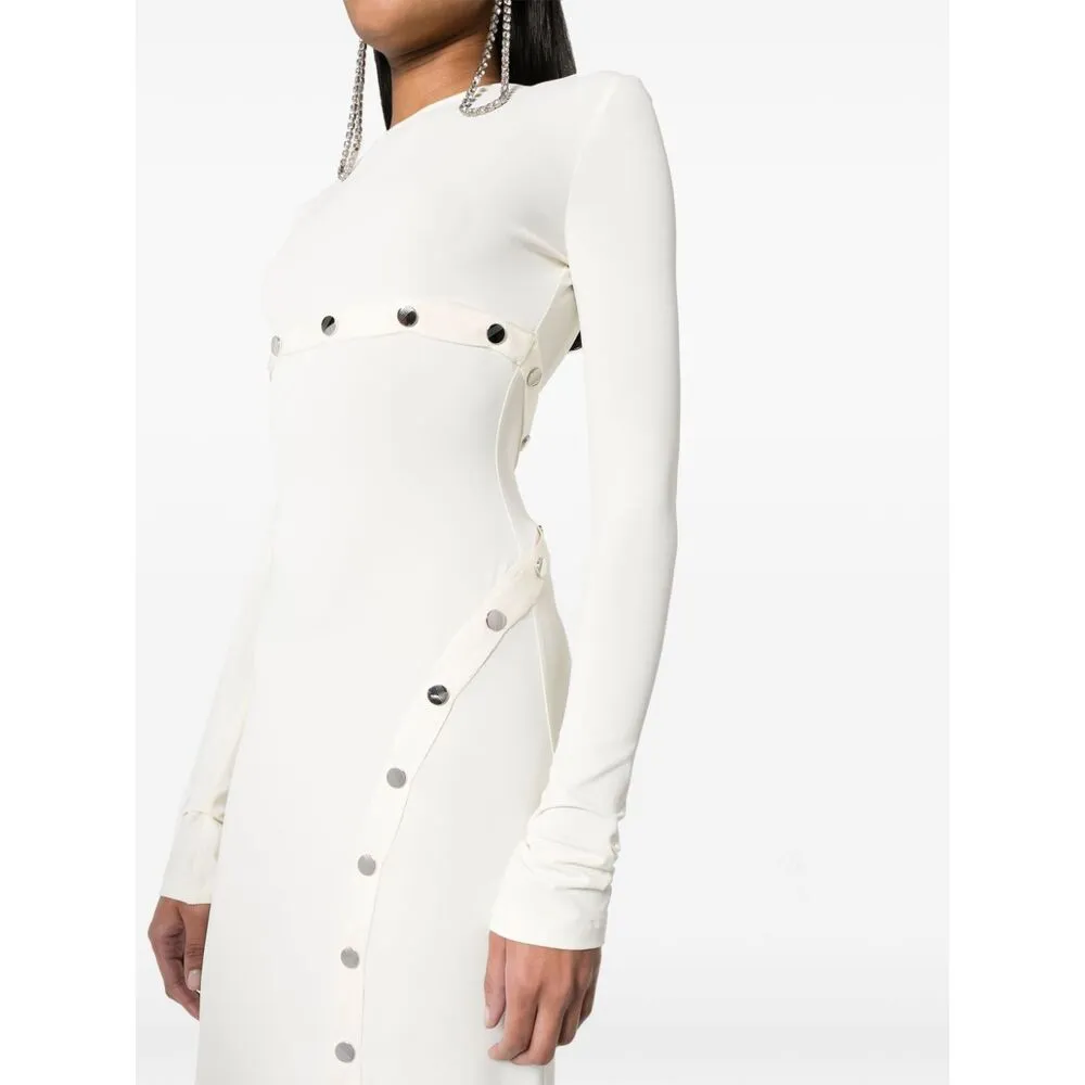 Asymmetric Convertible Long-Sleeved Midi Dress