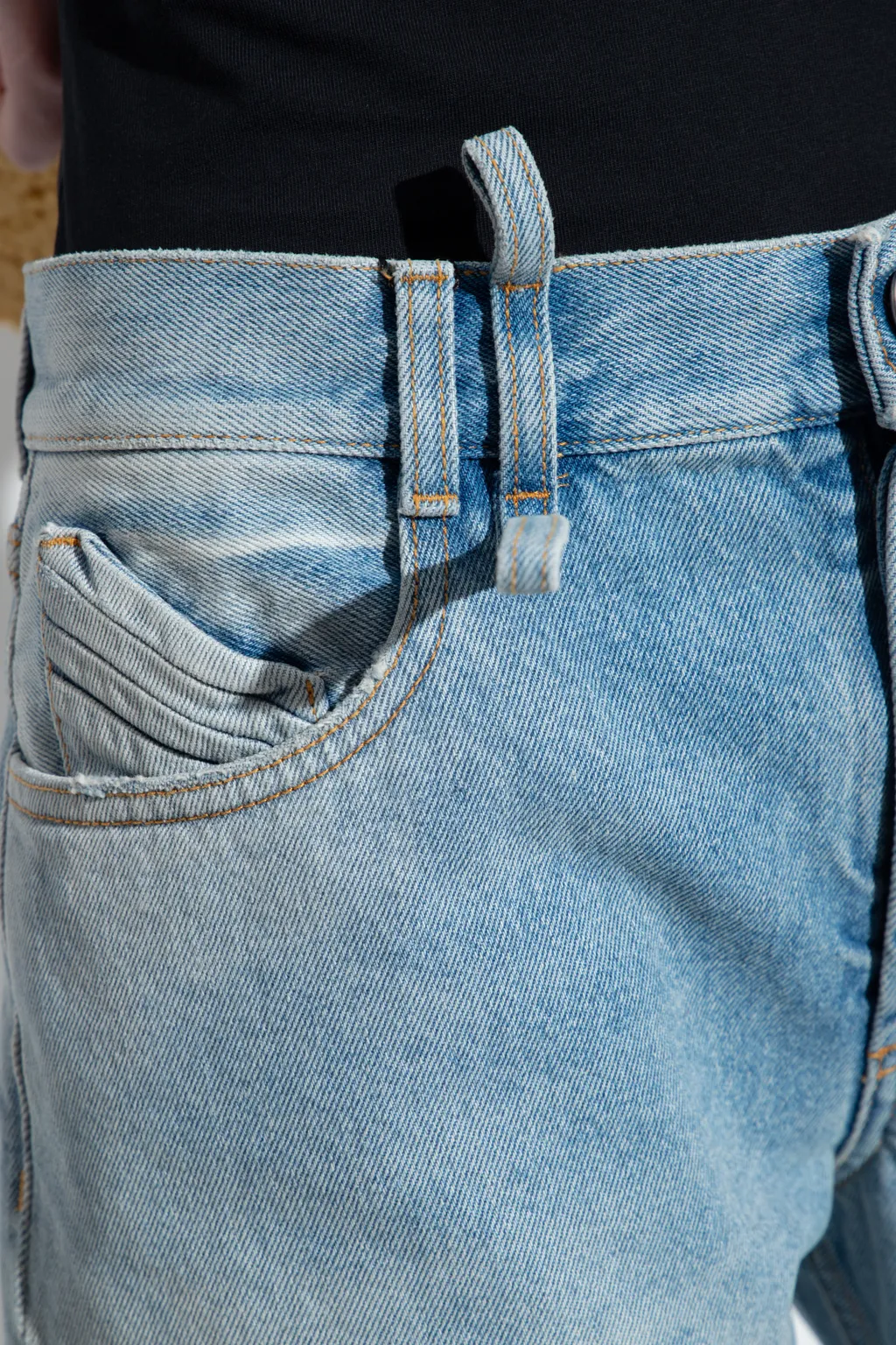 Ring Embellished Tapered Leg Jeans