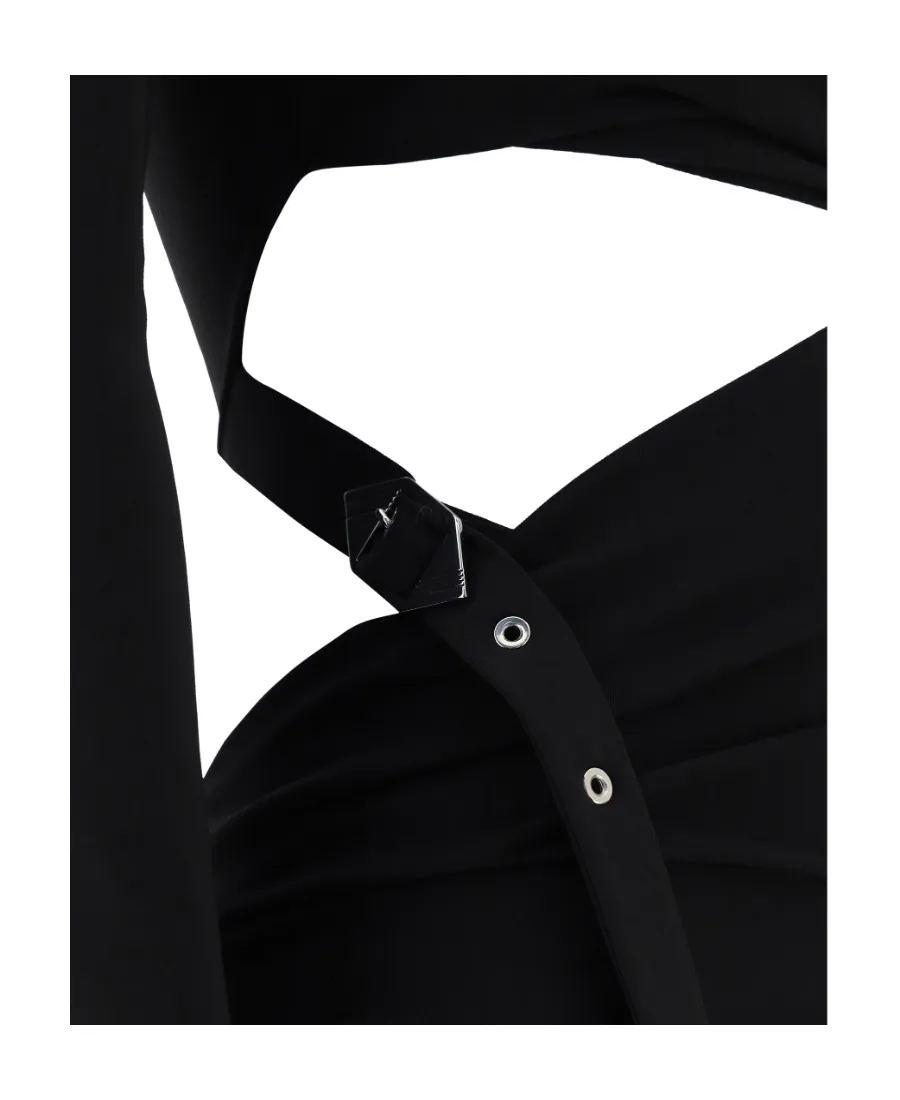 Cut-Out Detailed Asymmetric Mini Dress