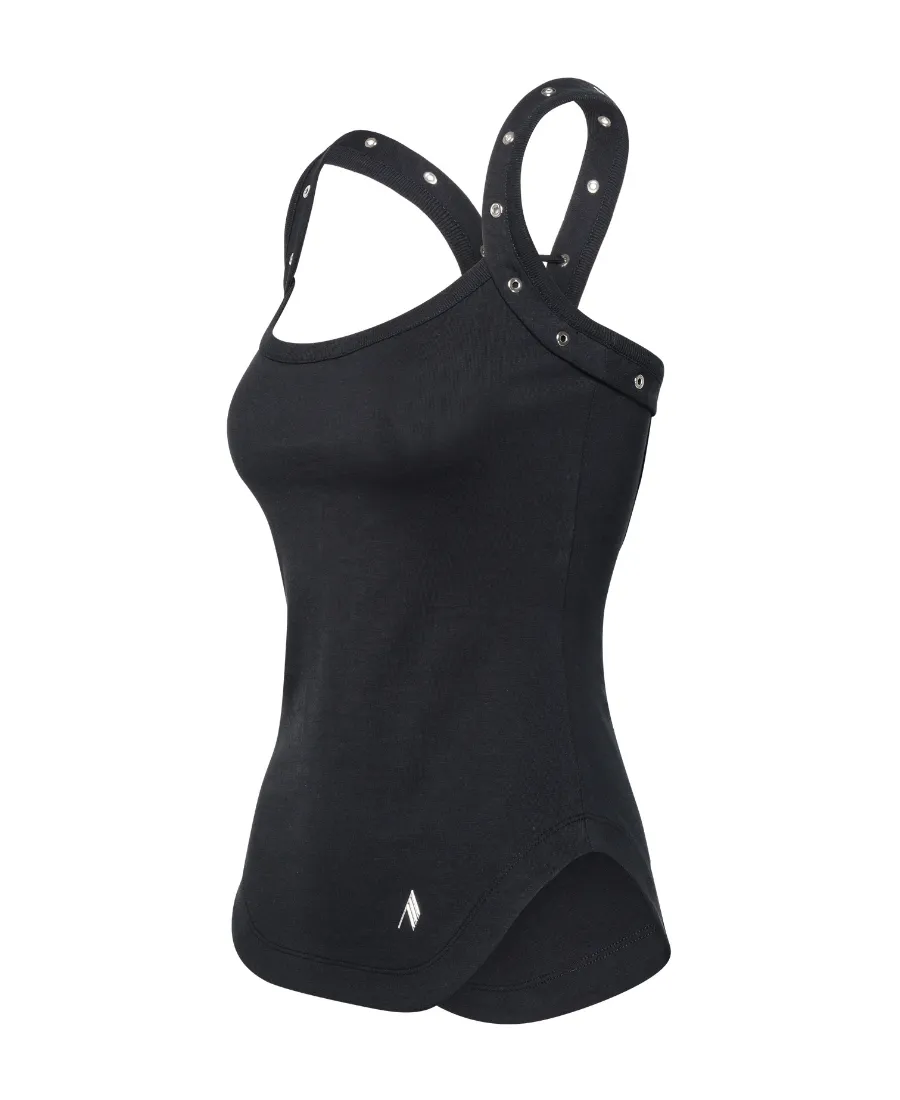 Lacci Logo Embroidered Lace-Up Tank Top
