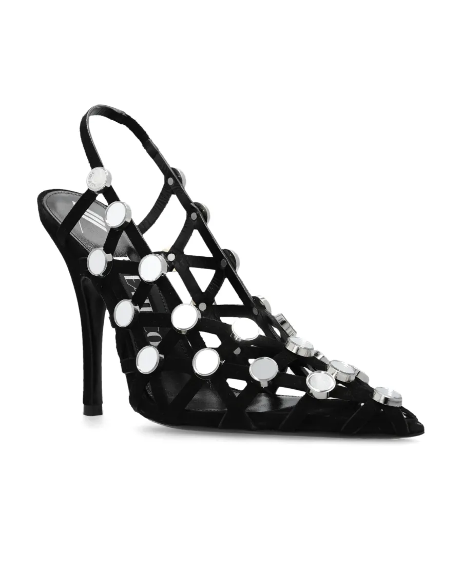 Grid Pointed Toe Pumps
