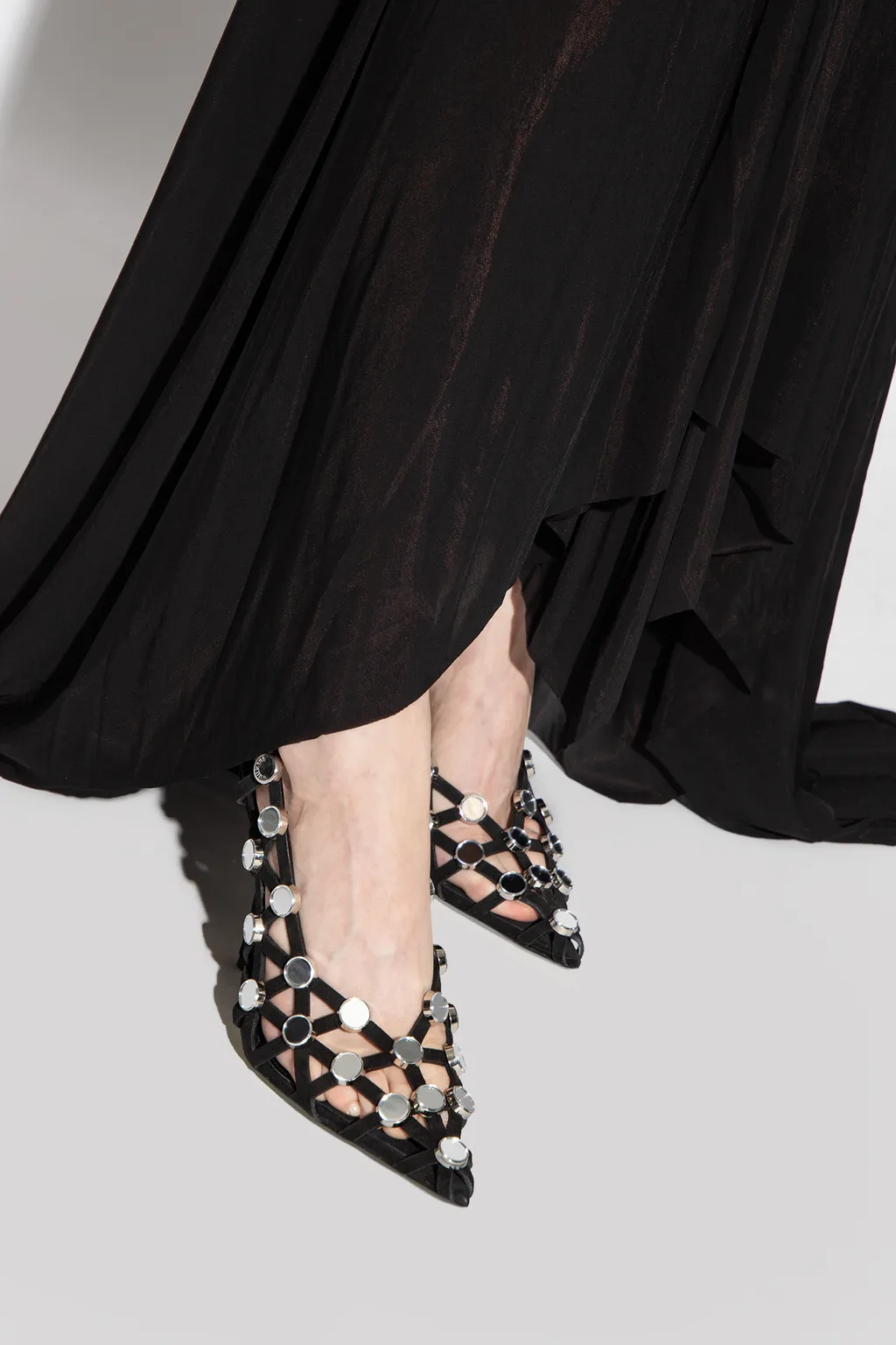 Grid Pointed Toe Pumps