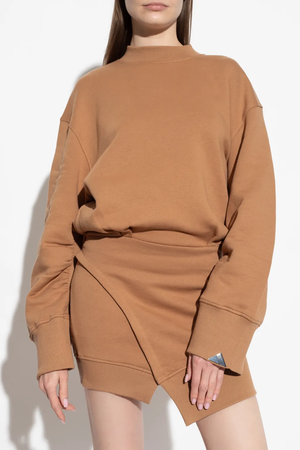 Drop Shoulder Asymmetric Mini Dress