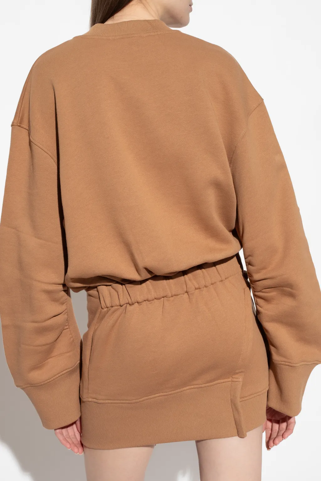 Drop Shoulder Asymmetric Mini Dress