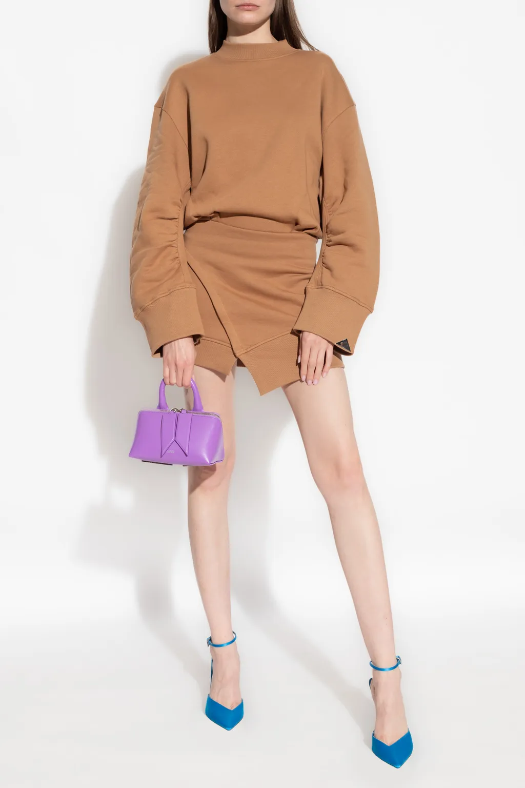 Drop Shoulder Asymmetric Mini Dress