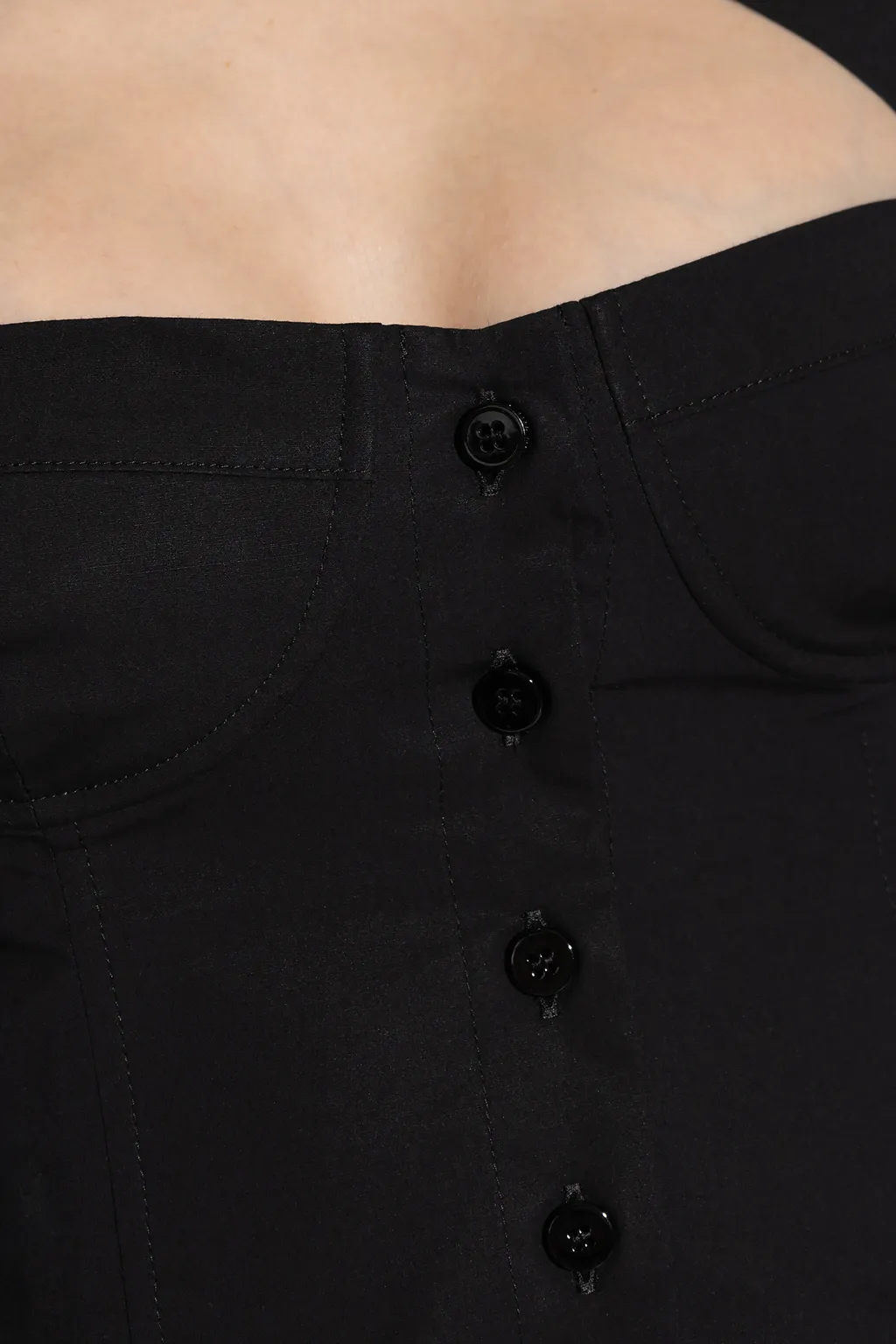 Cut-Out Corset-Style Long Sleeved Shirt
