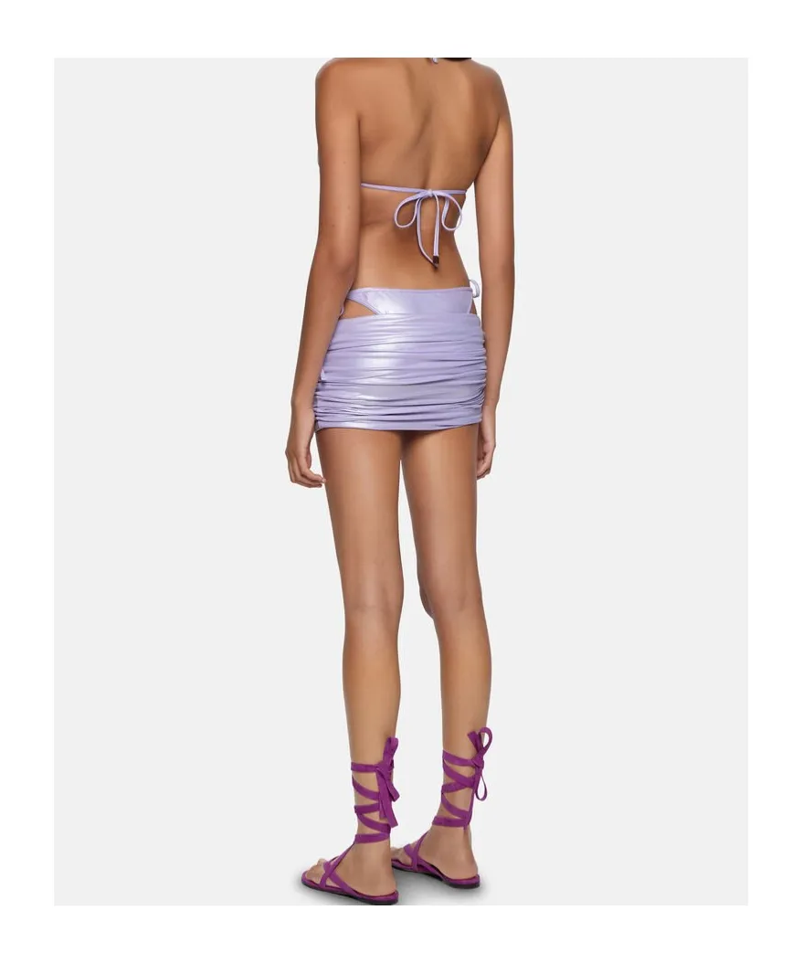 Metallic High Waist Beach Skirt