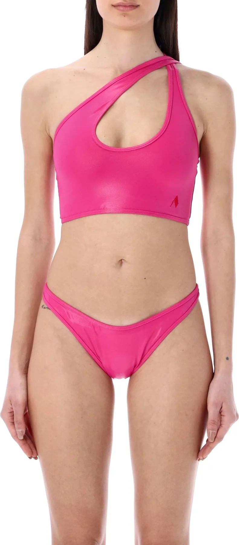 High-Shine Crossover-Strap Bikini Set