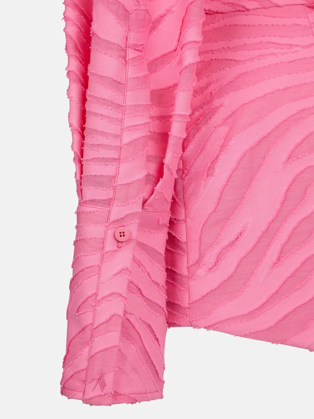 Frayed Edge Zebra Printed Shirt Dress