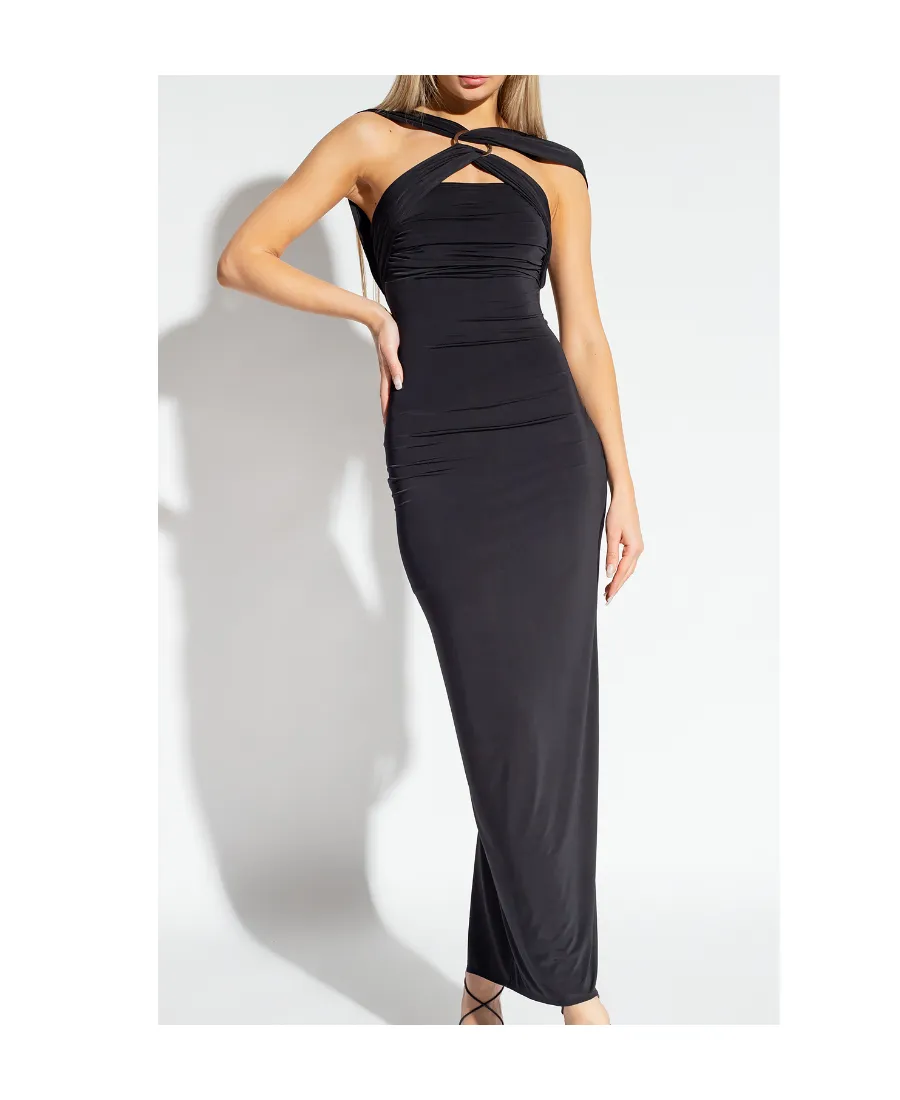 Cut Out Detailed Draped Maxi Dress