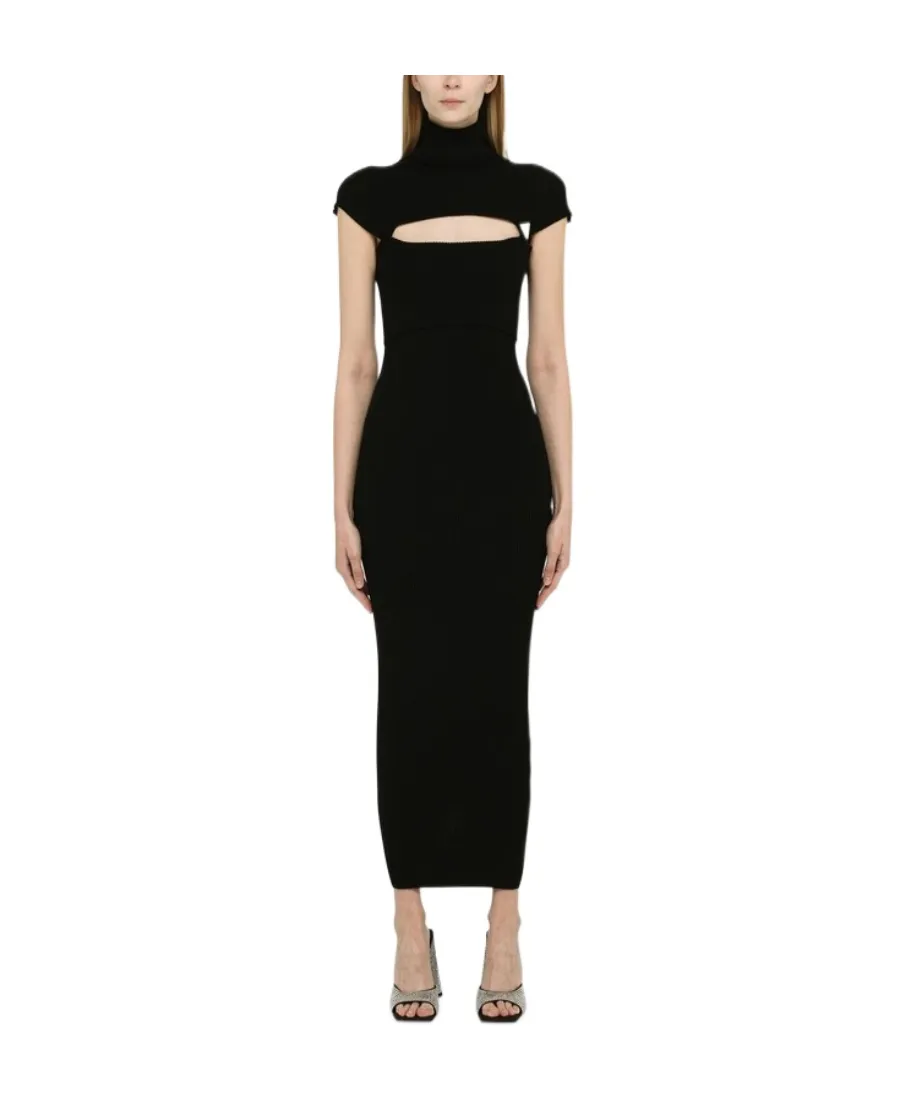 Cut-Out High-Neck Dress