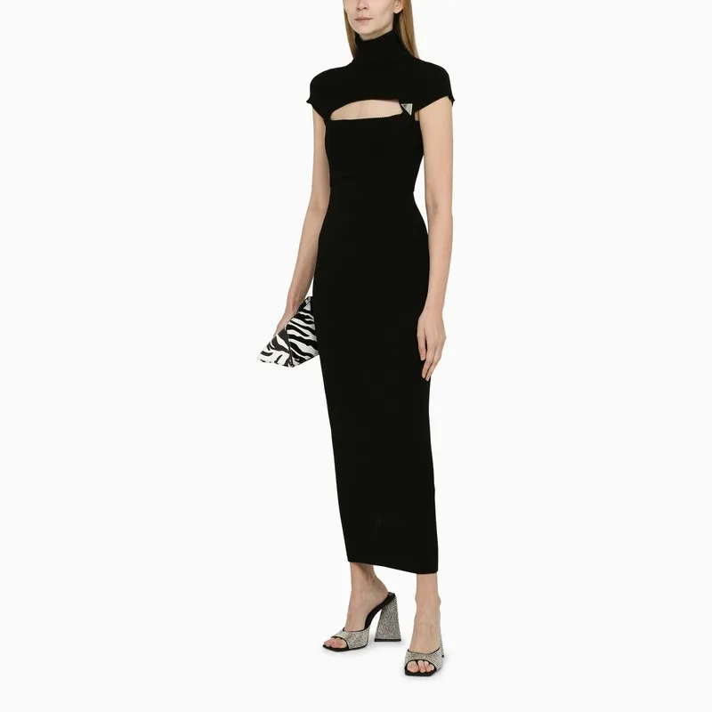 Cut-Out High-Neck Dress