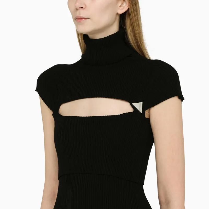 Cut-Out High-Neck Dress