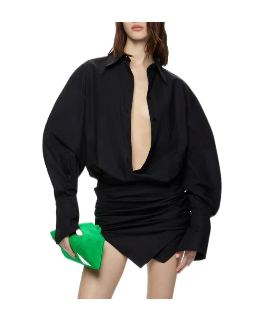 Long-Sleeved Mini Shirt Dress
