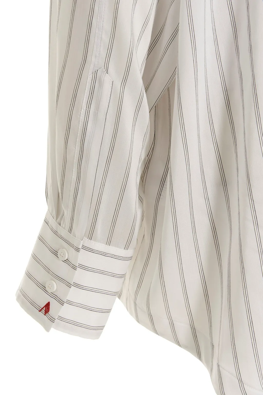 Striped Buttoned Asymmetric Shirt