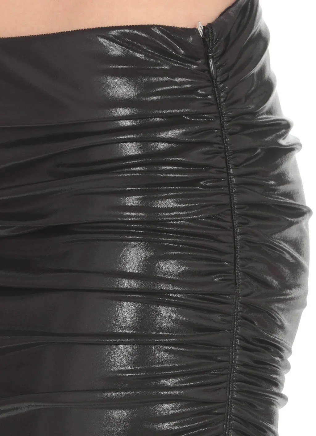 Low-Waisted Ruched Mini Skirt