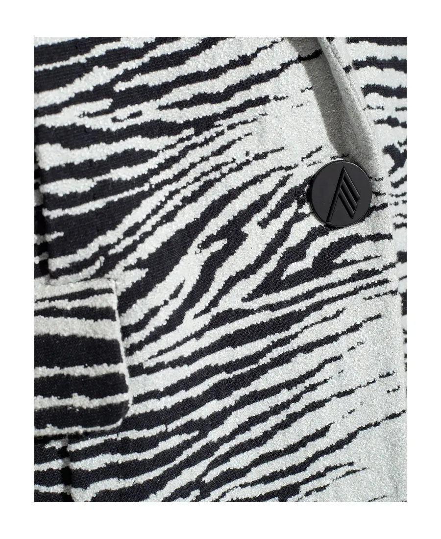 Zebra Print Single-Breasted Blazer