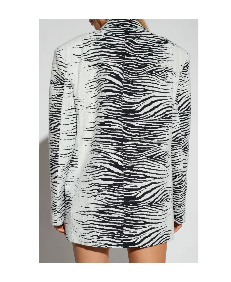 Zebra Print Single-Breasted Blazer