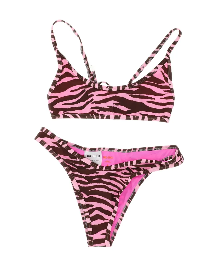 Zebra-Print Bikini Set
