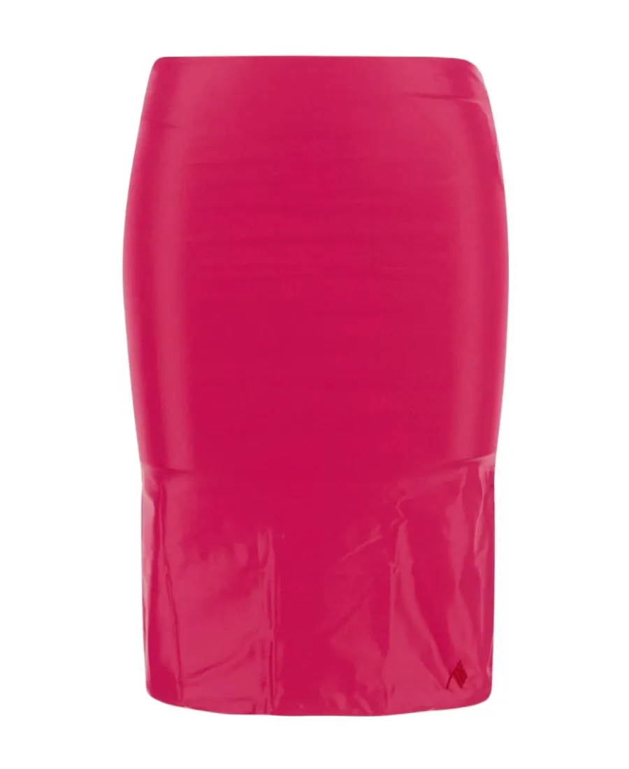 Metallic High-Waist Beach Skirt