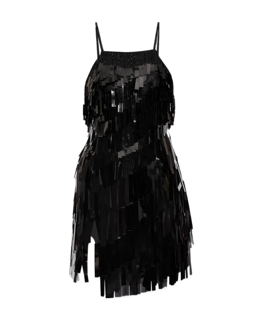 Sequinned Asymmetric Mini Dress