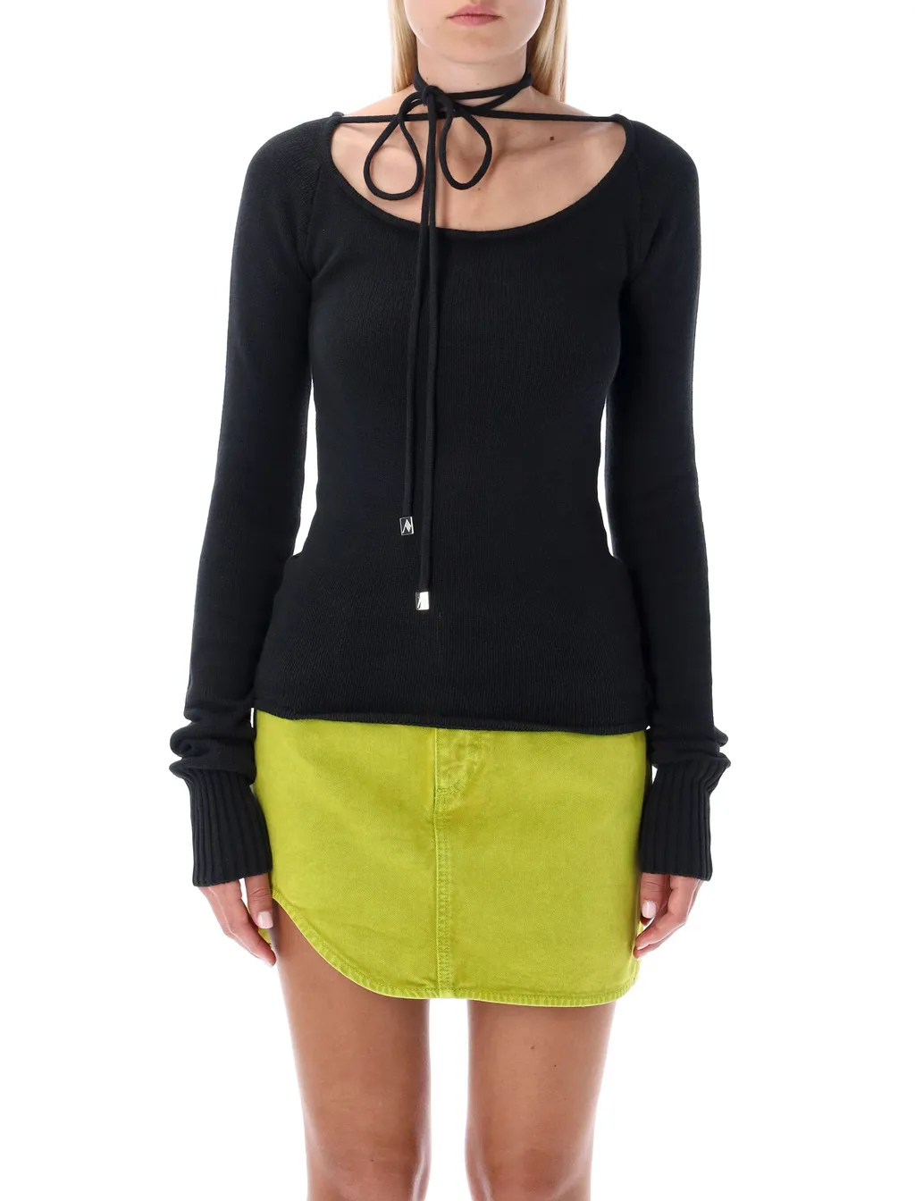 Tie-Neck Knit Top