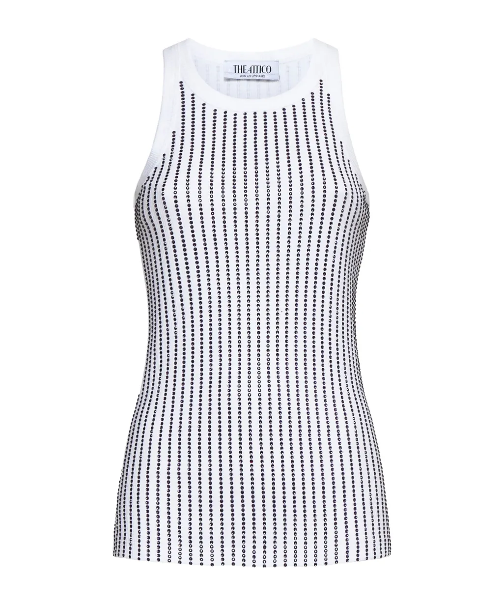 Embellished Ribbed Tank Top