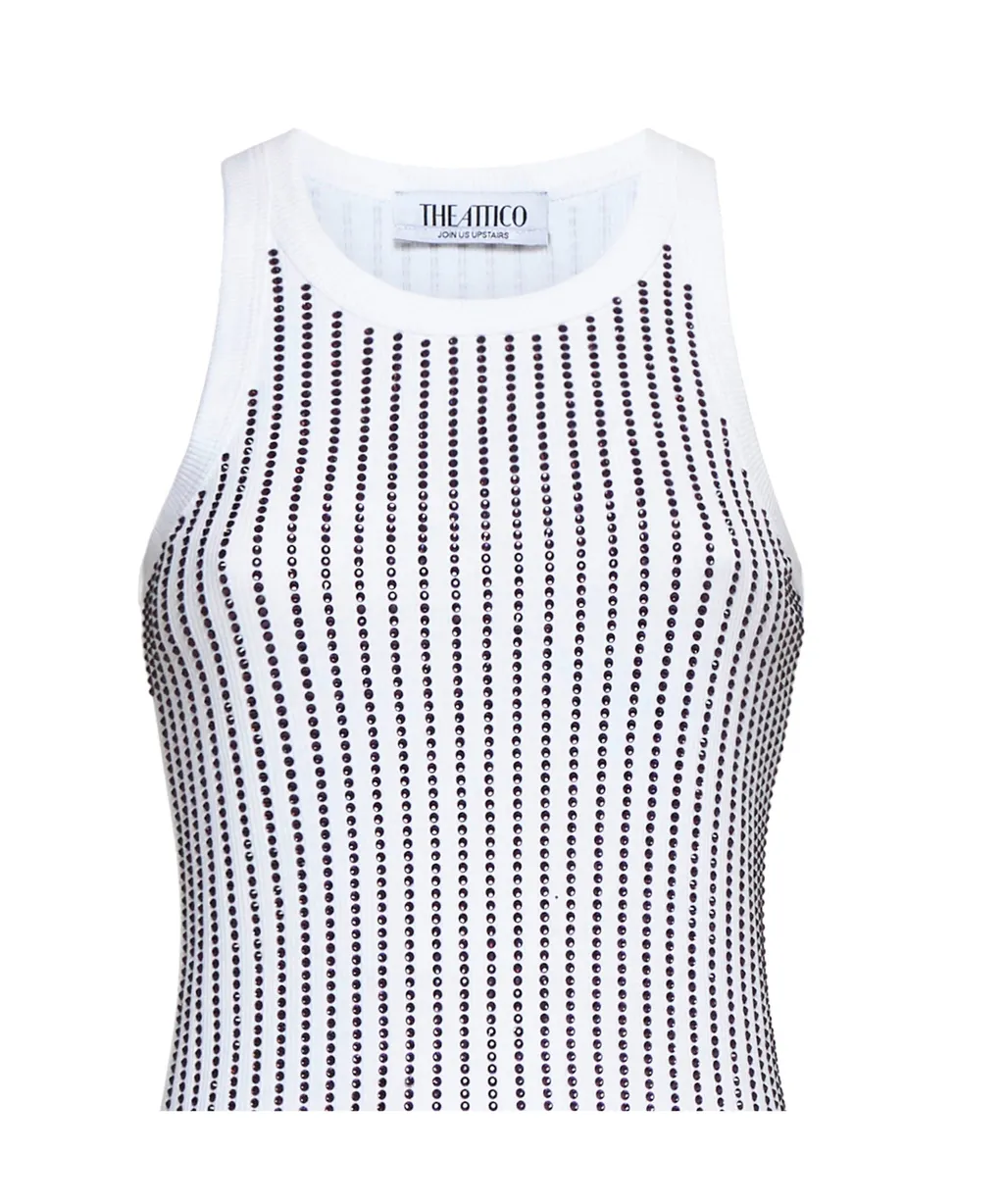Embellished Ribbed Tank Top