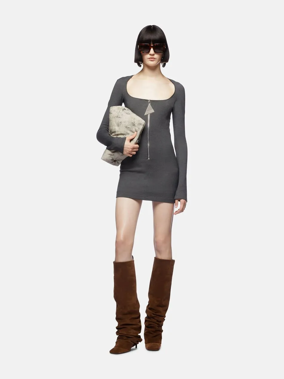 Scoop-Neck Midi Jersey Dress