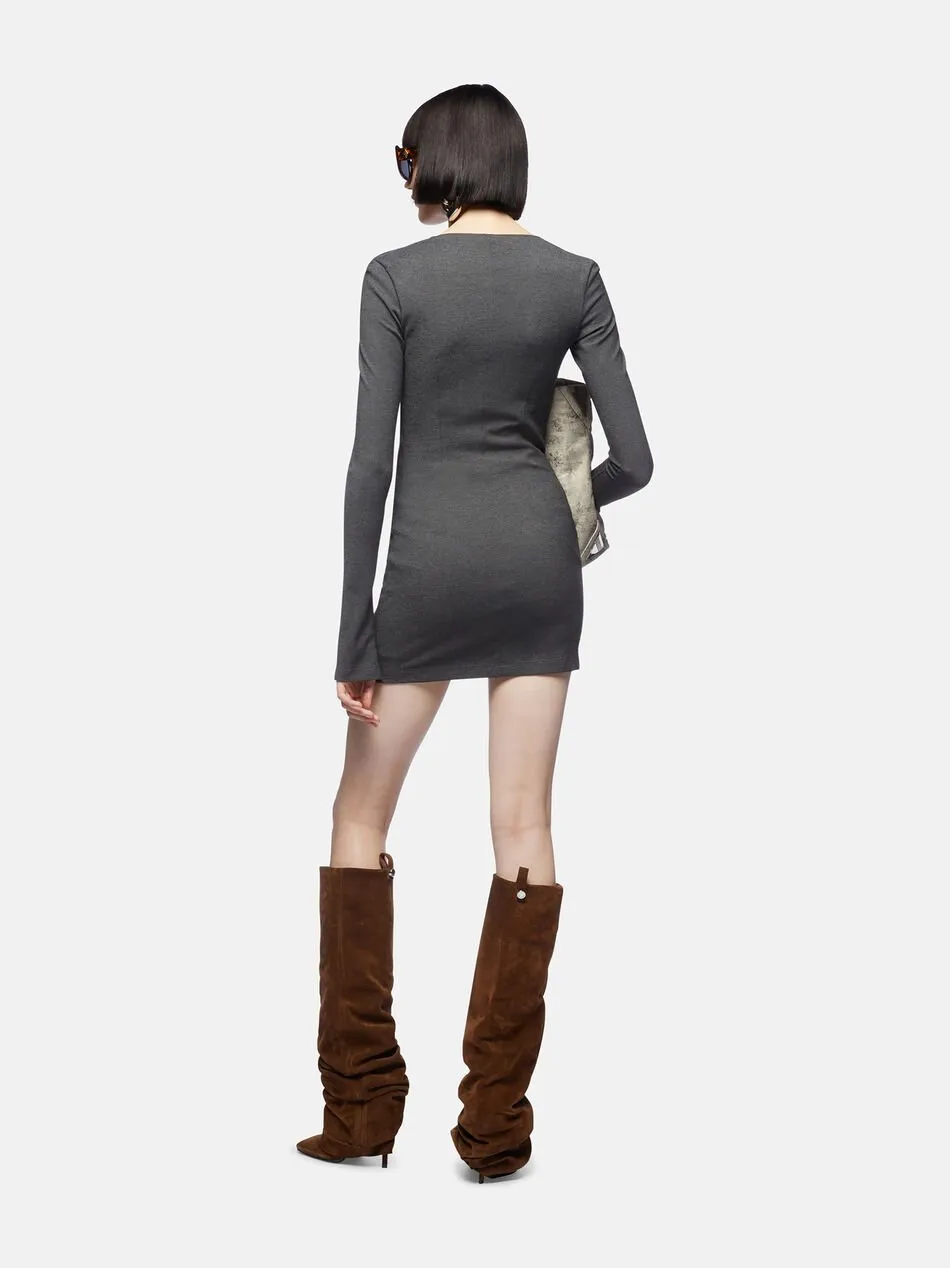 Scoop-Neck Midi Jersey Dress