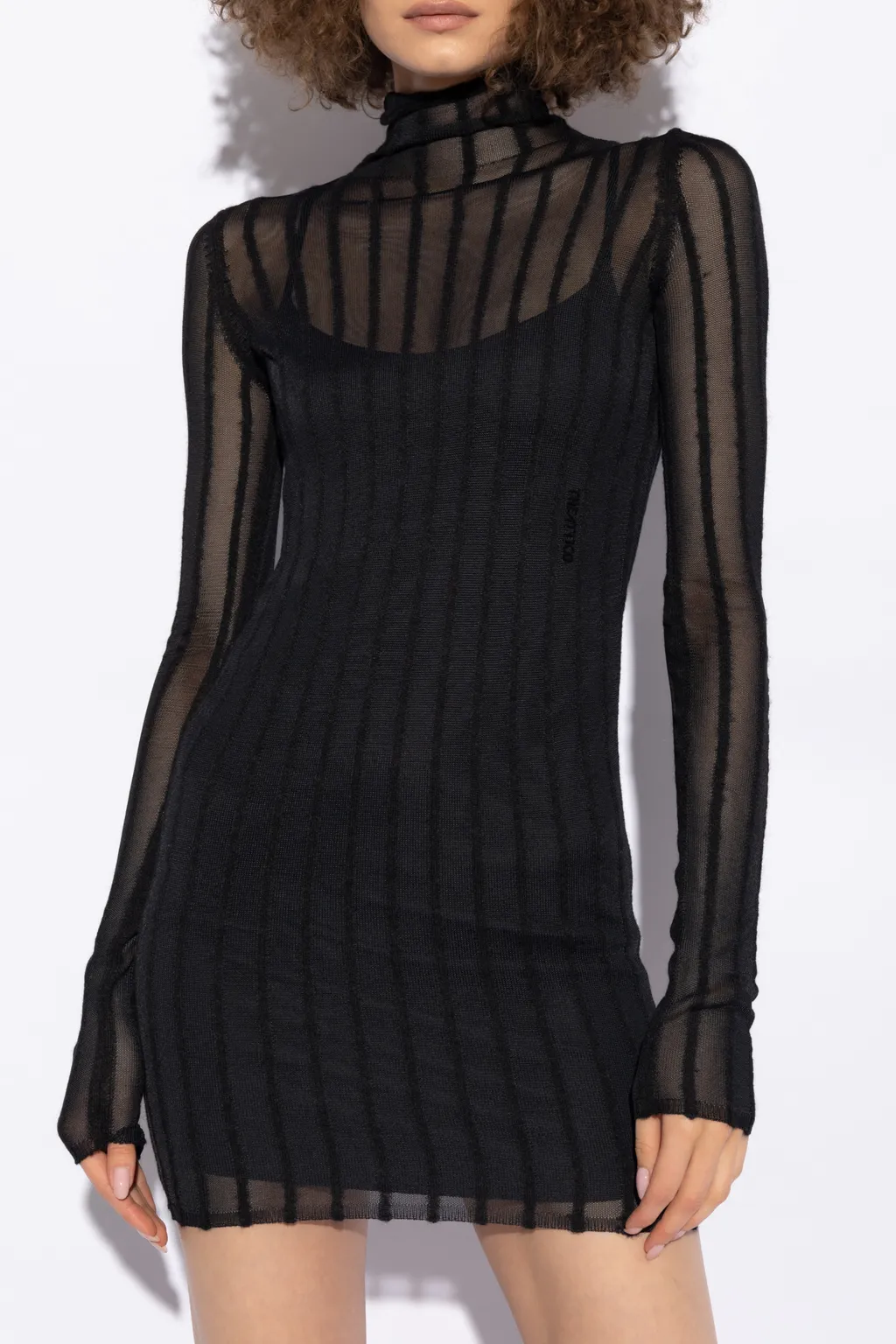 Turtleneck Striped Mini Dress