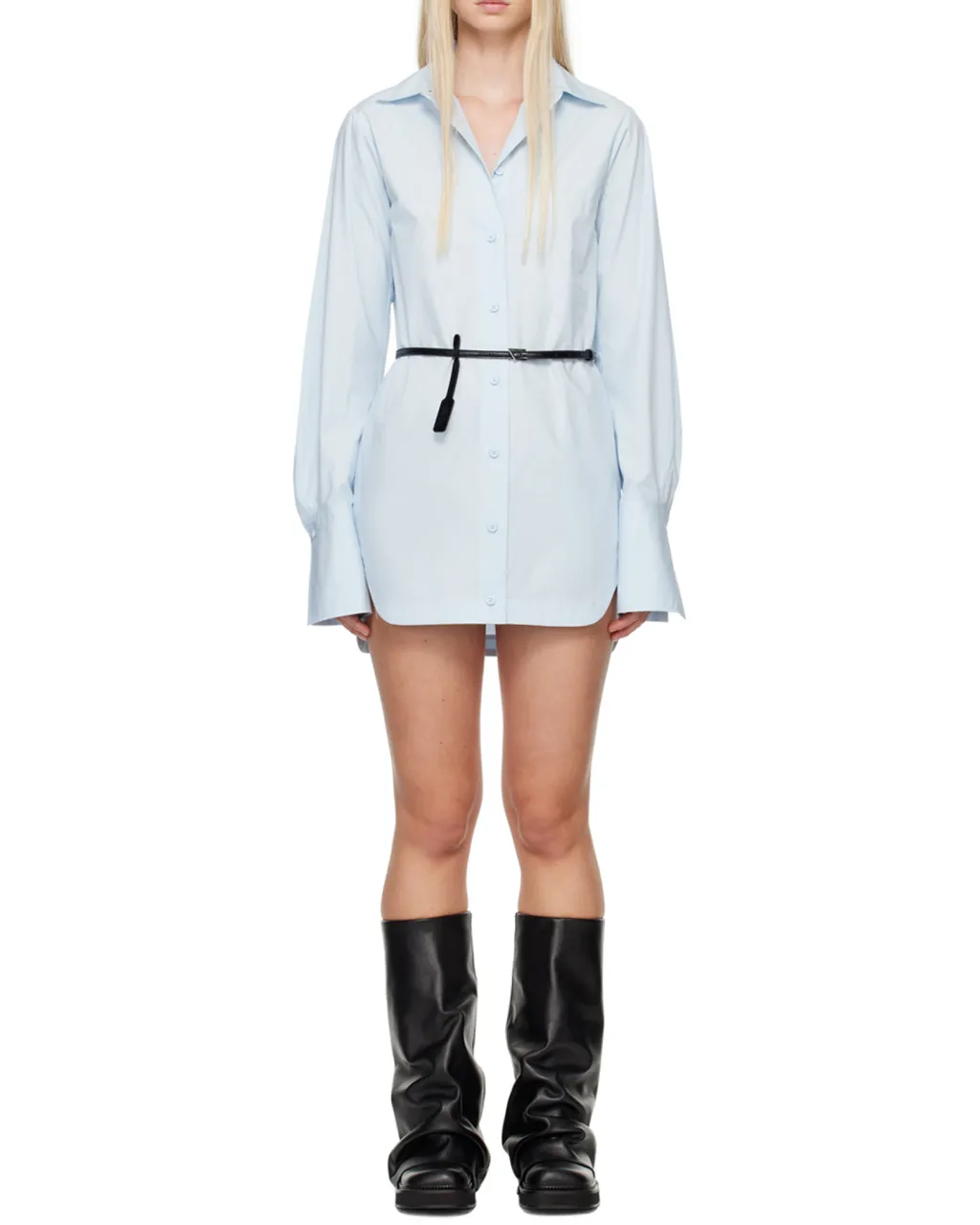 Long-Sleeved Mini Shirt Dress