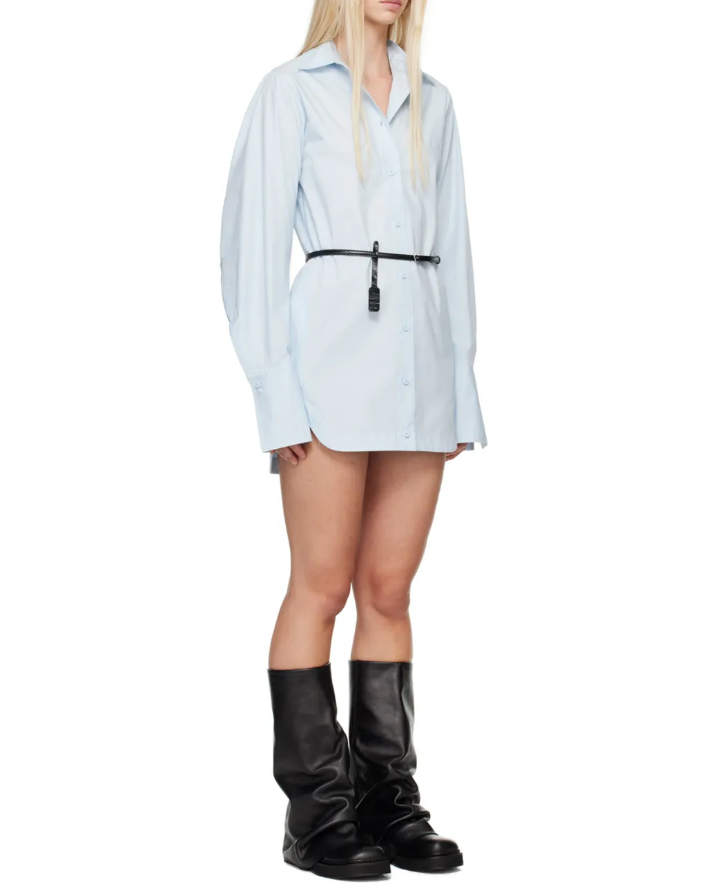 Long-Sleeved Mini Shirt Dress
