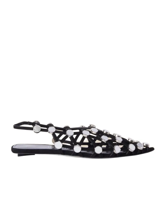 Grid Ballerina Flat Shoes