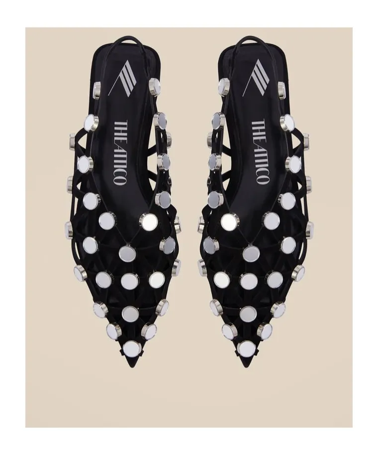 Grid Ballerina Flat Shoes