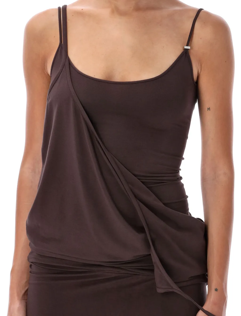 Asymmetric Jersey Midi Dress