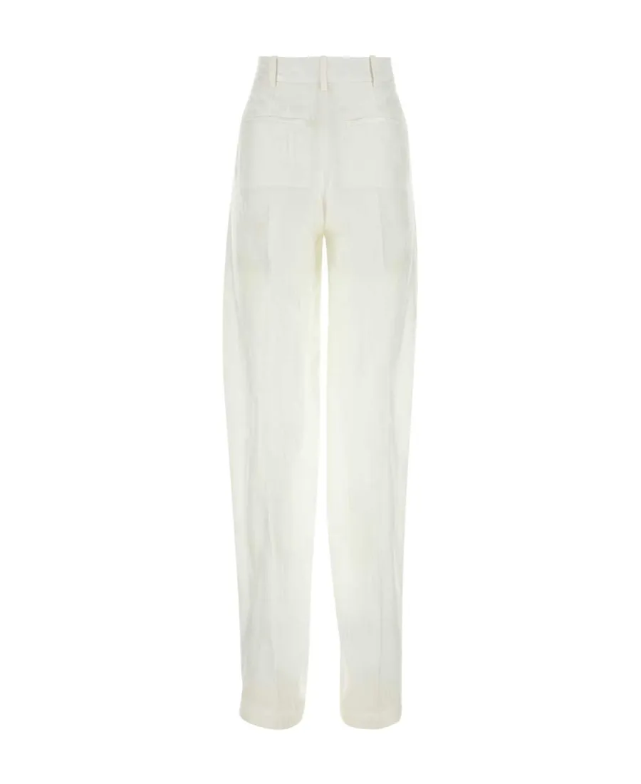 Straight Leg Pleated Trousers