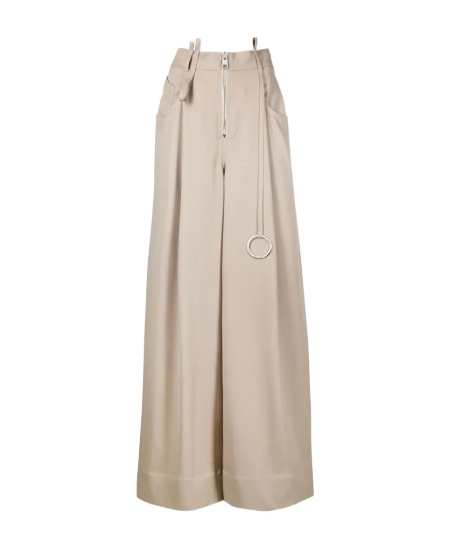 Wide-Leg Pleated Trousers