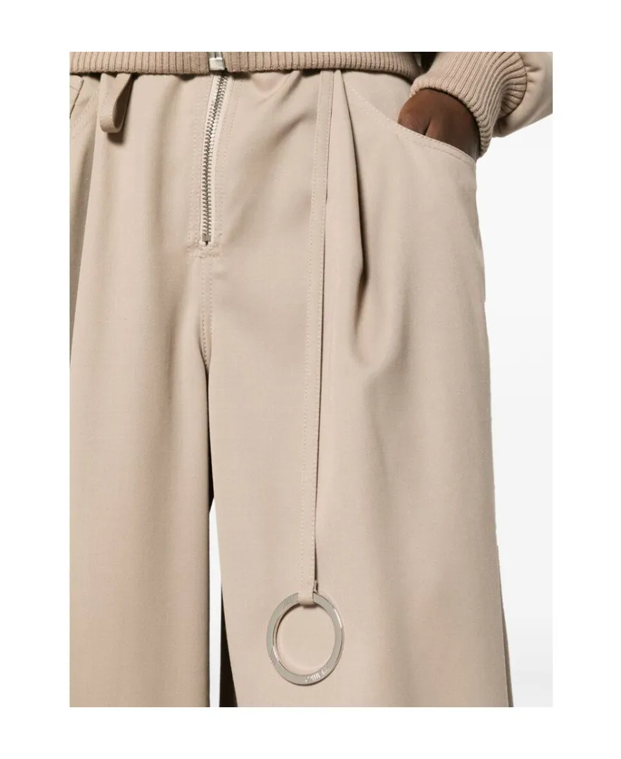 Wide-Leg Pleated Trousers