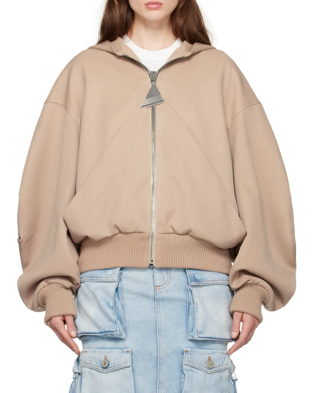 Hooded Zip-Up Bomber Jacket