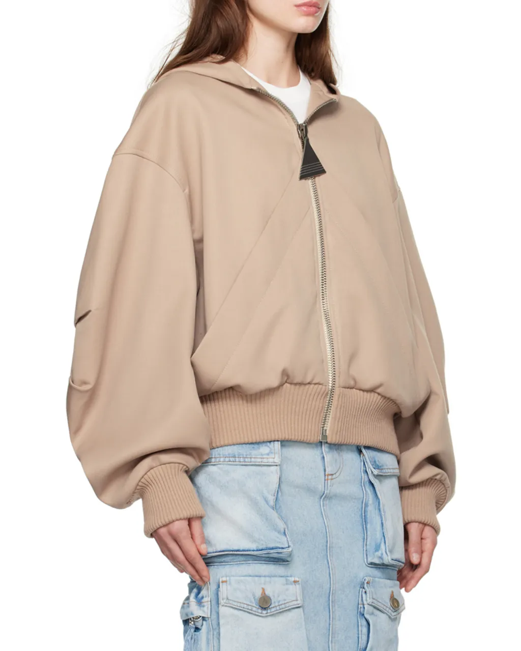 Hooded Zip-Up Bomber Jacket