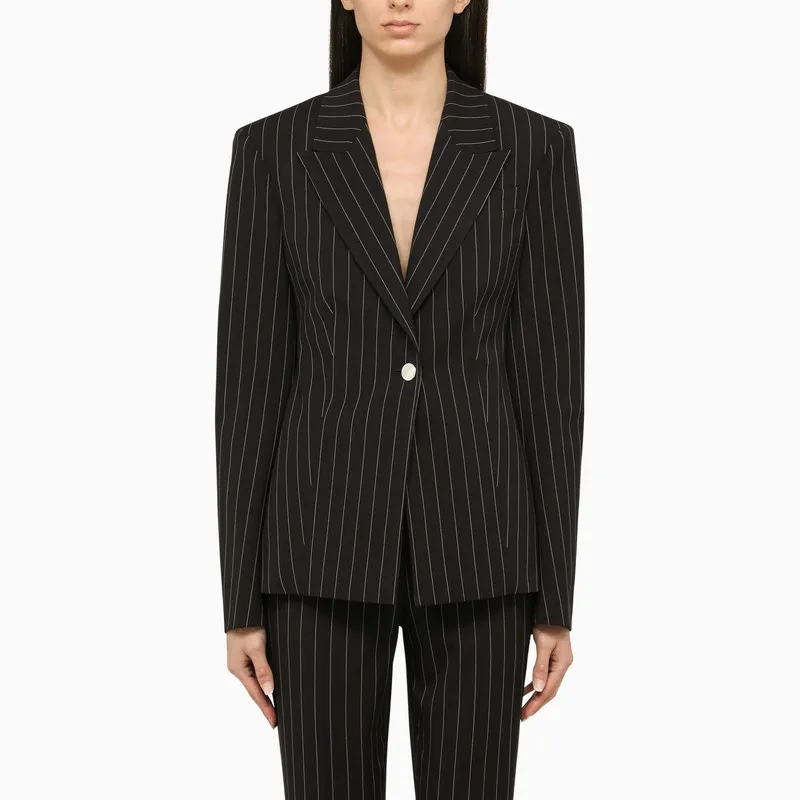 Single Breasted Striped Tailored Blazer