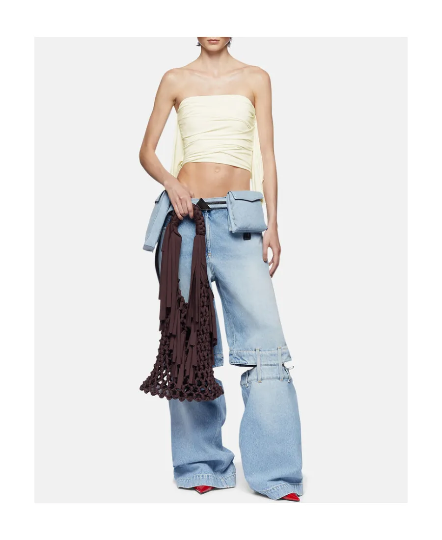 Ashton Cut-Out Detailed Wide-Leg Jeans
