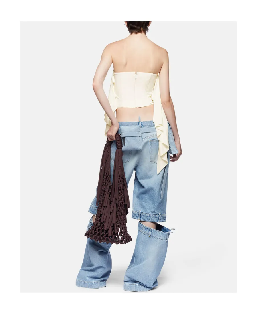 Ashton Cut-Out Detailed Wide-Leg Jeans