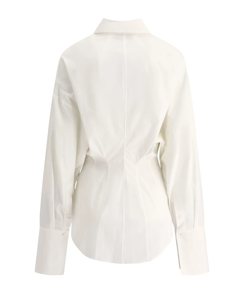Curved Hem Buttoned Shirt