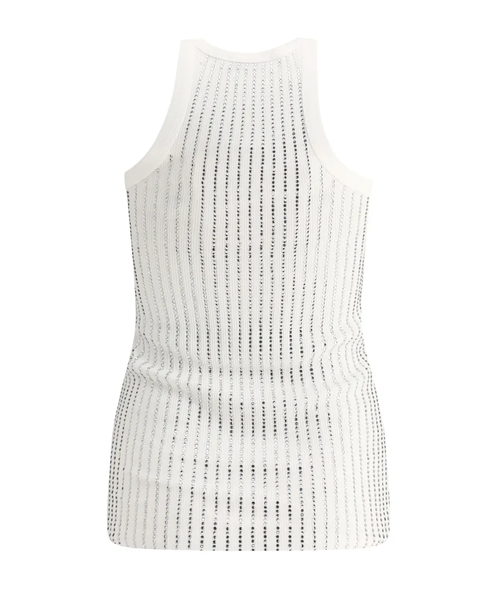 Embellished Ribbed Tank Top
