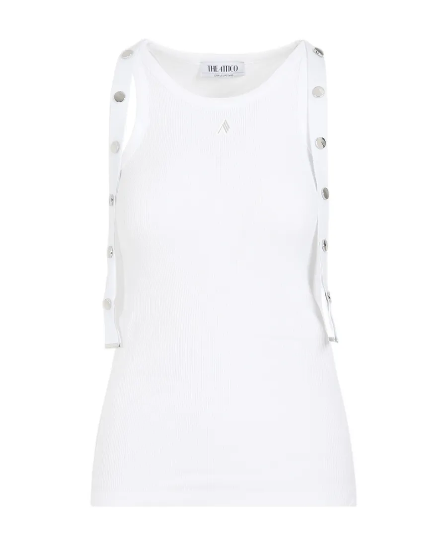 Cotton Tank Top With Stud Detail